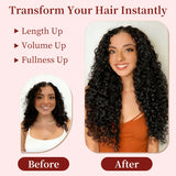 12A grade water wave clip-in hair extensions, 100% human hair Remy, 7-piece set in wet wavy texture