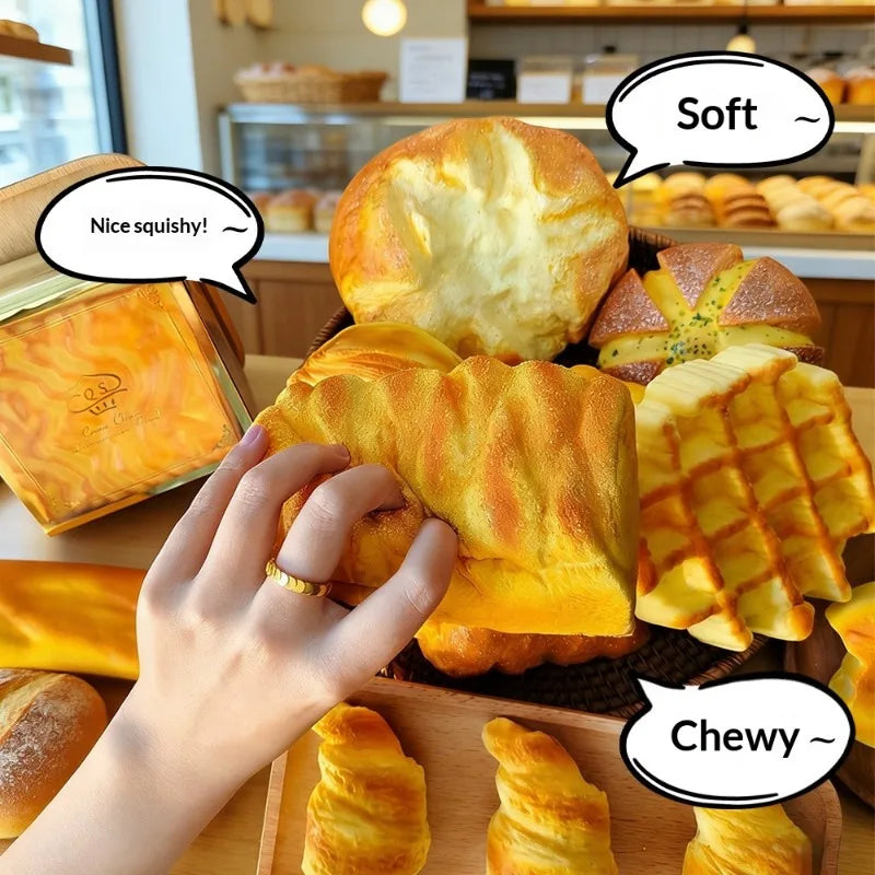 Realistic Bread Fidget Squishy, Layered Simulation, Anxiety Relief Toy for Students