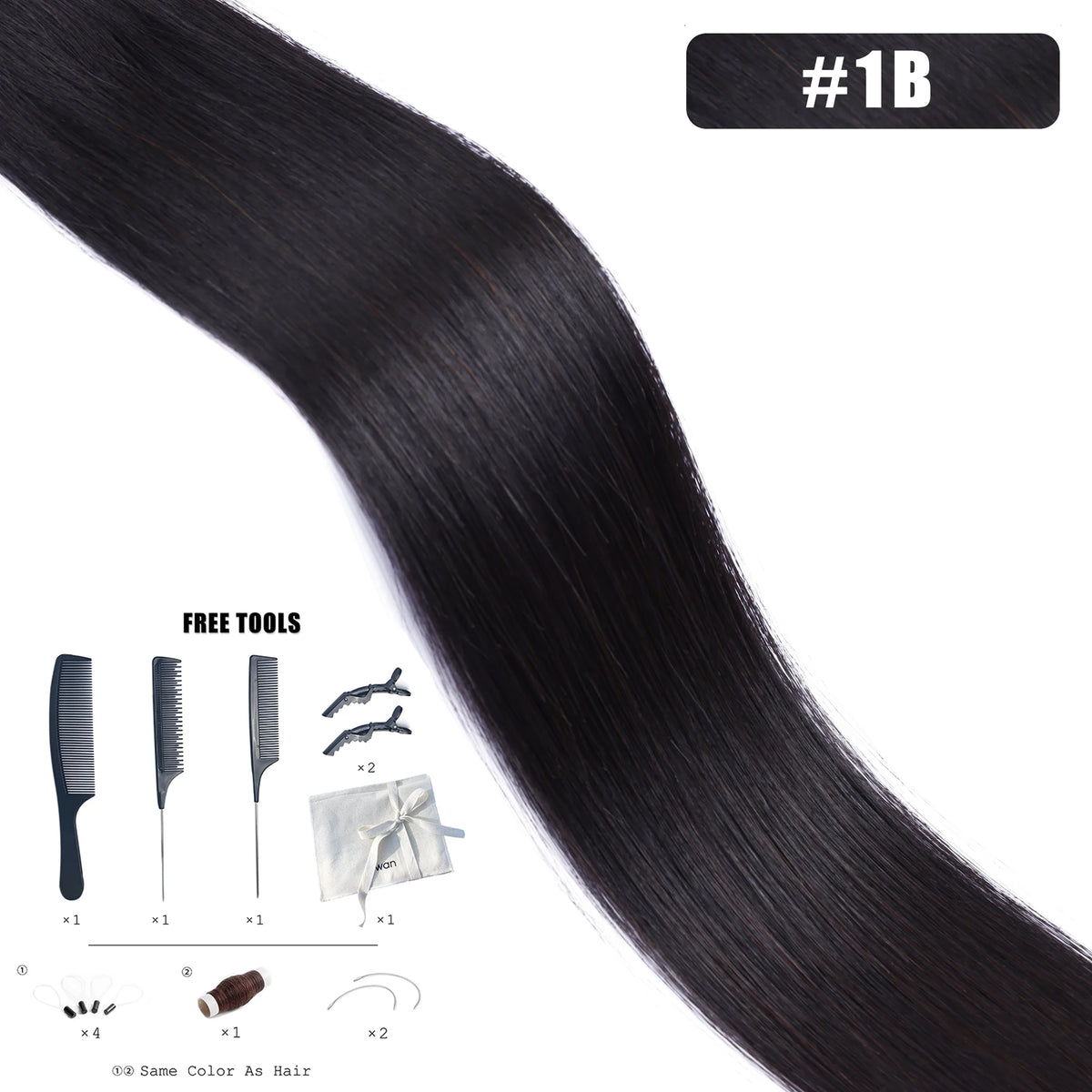 Kiikiigirl PU clip-in hair extensions, 100% Remy human hair seamless weft for women