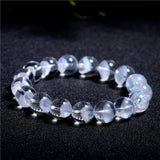 Natural Clear Quartz Pyramid Beaded Bracelet Unisex Elastic Stretch Band Mindfulness Clarity Stone Wristband Yoga Jewelry Gifts
