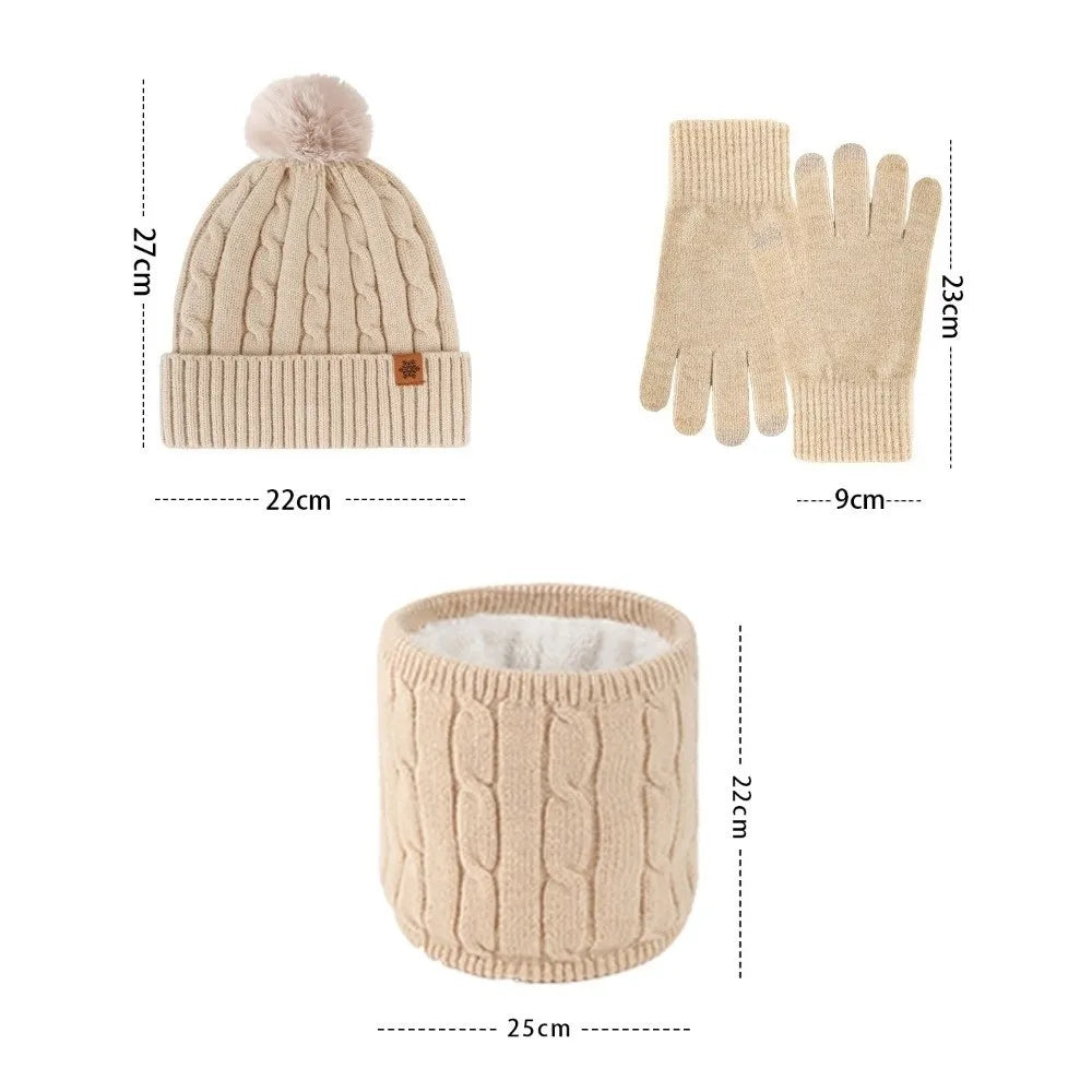 Warm winter hat, scarf and gloves set for men and women by HSF Marketplace