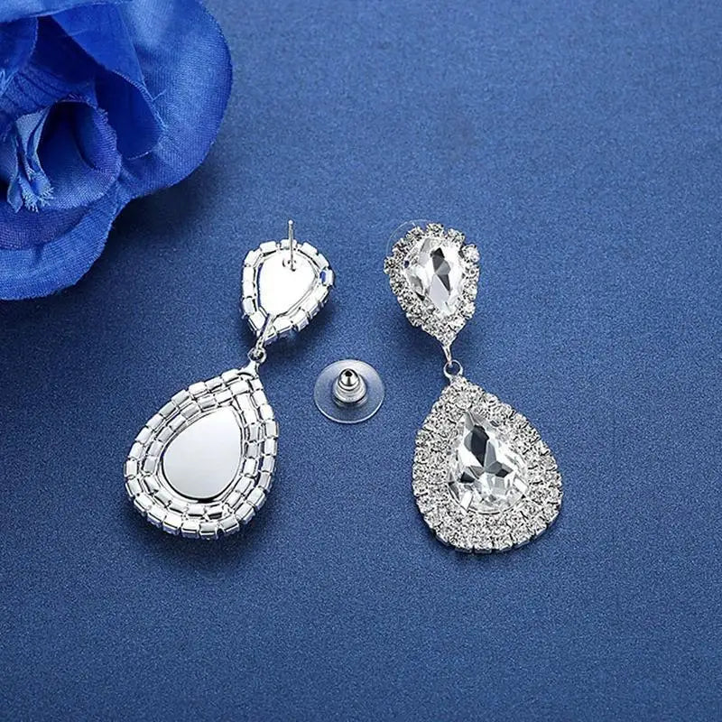 Elegant multicolor crystal drop earrings for women by HSF Marketplace