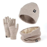 Unisex winter warm hat, gloves and scarf set in soft cashmere knit by HSF Marketplace