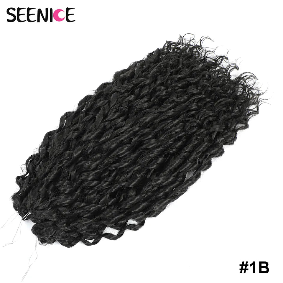 Jessica Synthetic Hair Deep Wave Twist Crochet Hair Braid Afro Curl Ombre Blonde Pink Deep Wavy Braiding Hair Extension ForWomen