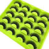 Set of 10 pairs of HSF Marketplace 3D faux mink wispy false eyelashes, long and voluminous dramatic cat eye style.