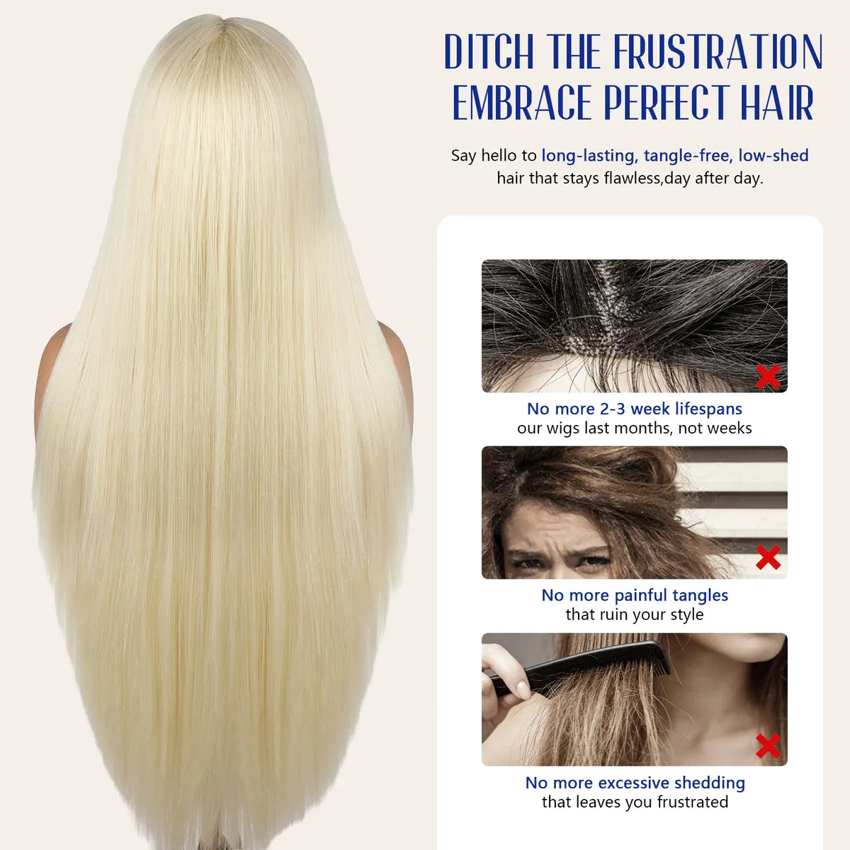 40 Inches 200% Density 13x6 13x4 HD Transparent Invisible Lace Frontal Wig Blonde Bone Straight #613 613 Blonde Human Hair Wigs Brazilian Hair Pre Plucked Pre Cut Lace Pre Bleached Knots Pre Styled For Women