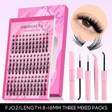 Fluffy 3D mink faux manga lash clusters kit with bond and seal by HSF Marketplace