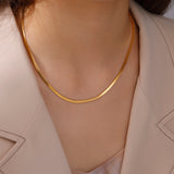 Skyrim Stainless Steel Snake Chain Necklace for Women Men Gold Color Herringbone Choker Neck Chains 2026 Trend Jewelry Gift Hot