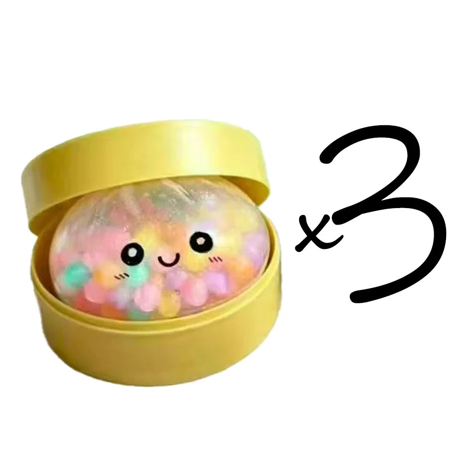 Rainbow dumpling squishy sensory toy by HSF for stress relief and fun
