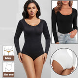 Women's body shapewear bodysuit with tummy control, hook crotch closure, and abdomen support by HSF Marketplace
