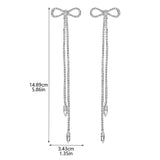 Luxury bowknot drop earrings with crystal tassels for women, HSF Marketplace jewelry