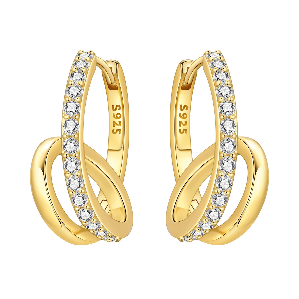 925 sterling silver 18K gold plated cherry blossom butterfly hoop earrings for women