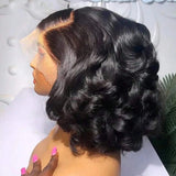 12A Double Drawn Human Hair Bouncy Wave 13x4 Lace Front Wigs 250 Density Vietnamese Hair Wear and Go Glueless Curly Wig