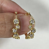 14K gold moissanite bubble hoop earrings by HSF, featuring clustered round stones and a polished finish