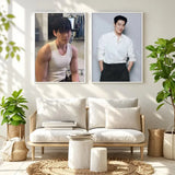 Kim WooBin celebrity portrait style poster, K-culture wall decor by HSF Marketplace