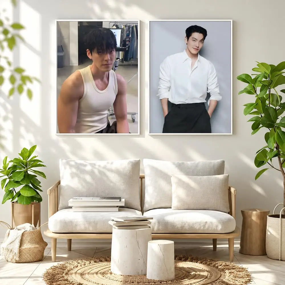 Kim WooBin celebrity portrait style poster, K-culture wall decor by HSF Marketplace