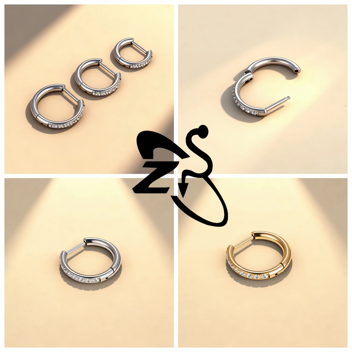 Titanium 18G hoop earrings for helix and cartilage piercings by HSF Marketplace