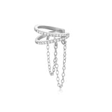 925 sterling silver zircon double-layer clip earring, no-piercing ROXI party jewelry for women