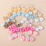 Cute donut earring set, 10-piece resin dangle jewelry collection by HSF Marketplace