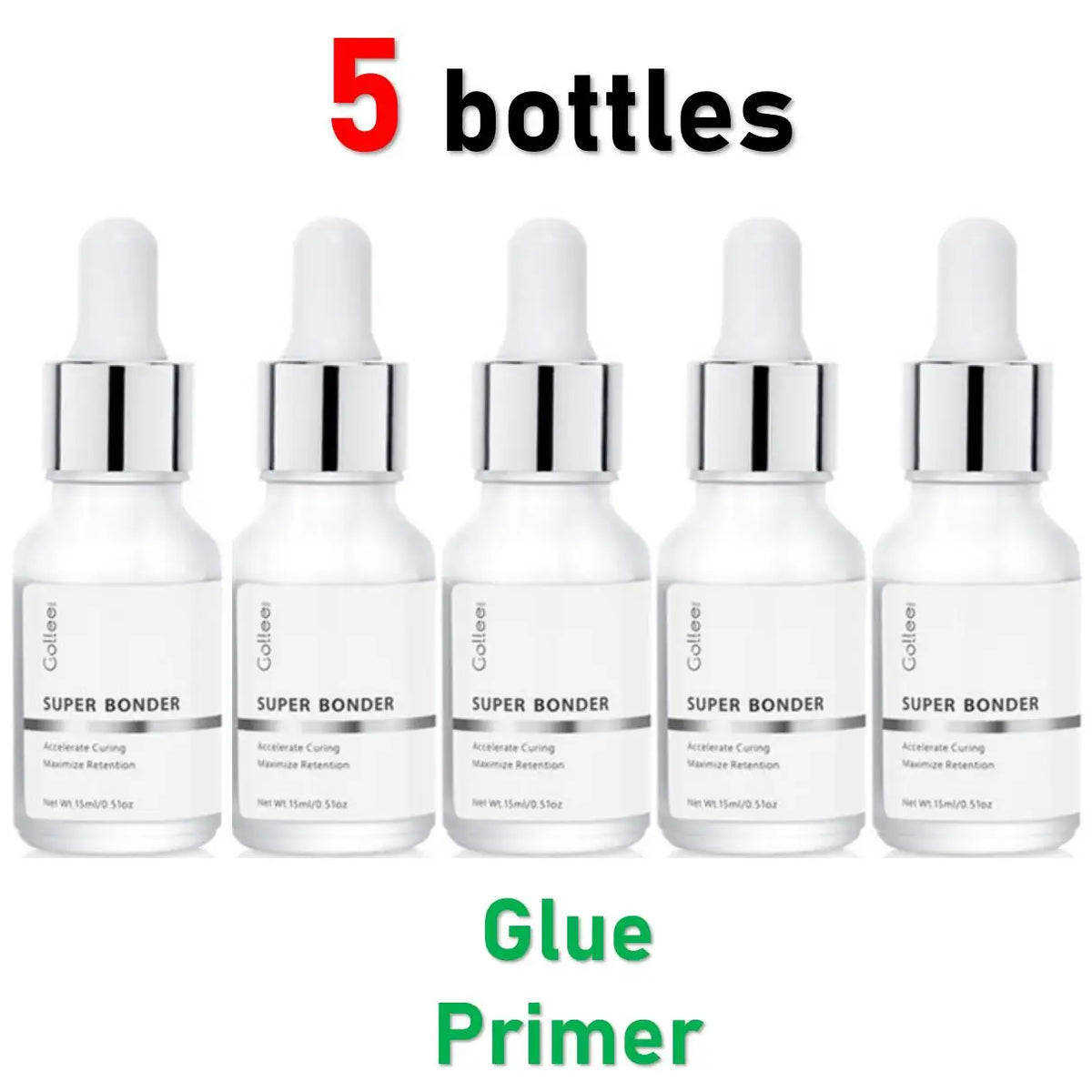 HSF Marketplace Gollee 0.5s eyelash extension glue, fast-drying waterproof adhesive for professional eyelash application.