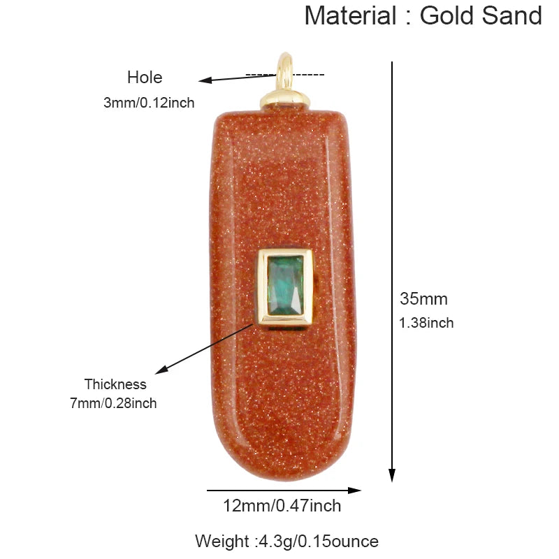 Jewelry pendant featuring jade agate, amethyst, amazonite, water grass, and lapis lazuli on 18K gold-plated chain for necklace crafting