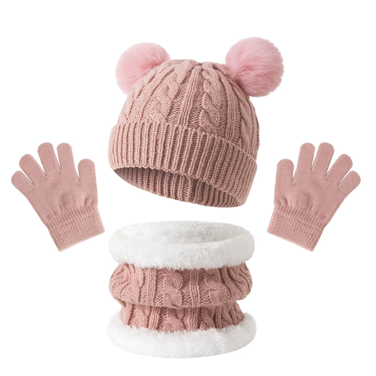 Children's thermal knit fleece winter set with hat, scarf, and gloves by HSF Marketplace