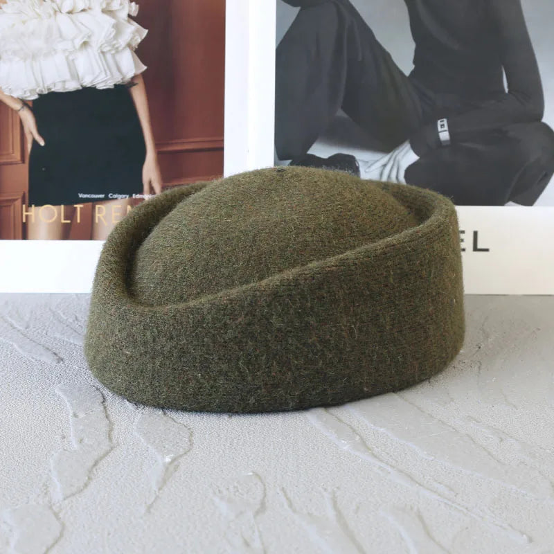 Warm wool blend winter beret hat for women in elegant style by HSF Marketplace