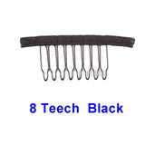 Nunify Wig Comb Clips 4 Teeth Hair Extension Clips Stainless Steel Wig Clips Combs Snap Clips With Rubber For Hair Extension