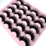 10 pairs of HSF Marketplace 3D faux mink lashes with wispy, fluffy design, 25mm length, dramatic cat eye style for bold volume.