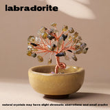 1PC Natural Crystal Tree Handmade Tree Copper Wire Life Small Bowl Flowerpot Base Reiki Healing Mineral Specimen Gifts Souveni