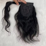 12A Long Ponytails Wrap Around natural color Human Hair Body Wave Clip in Hairpiece Blonde 8-30" for Women's Stylish Look