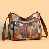 Women's vintage crossbody handbag with multiple pockets, trendy retro shoulder bag in elegant style, perfect for daily use.