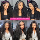 Afro Deep Kinky Curly Human Hair 3/4 Bundle with HD Transparent Lace Frontal Closure And Bundle Virgin Hair Weave Extension