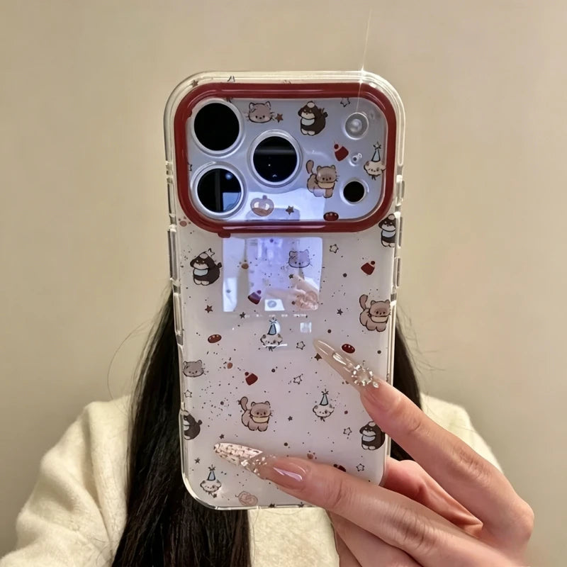 Korean cat pattern phone case for iPhone 11 to 18 Pro Max by HSF Marketplace