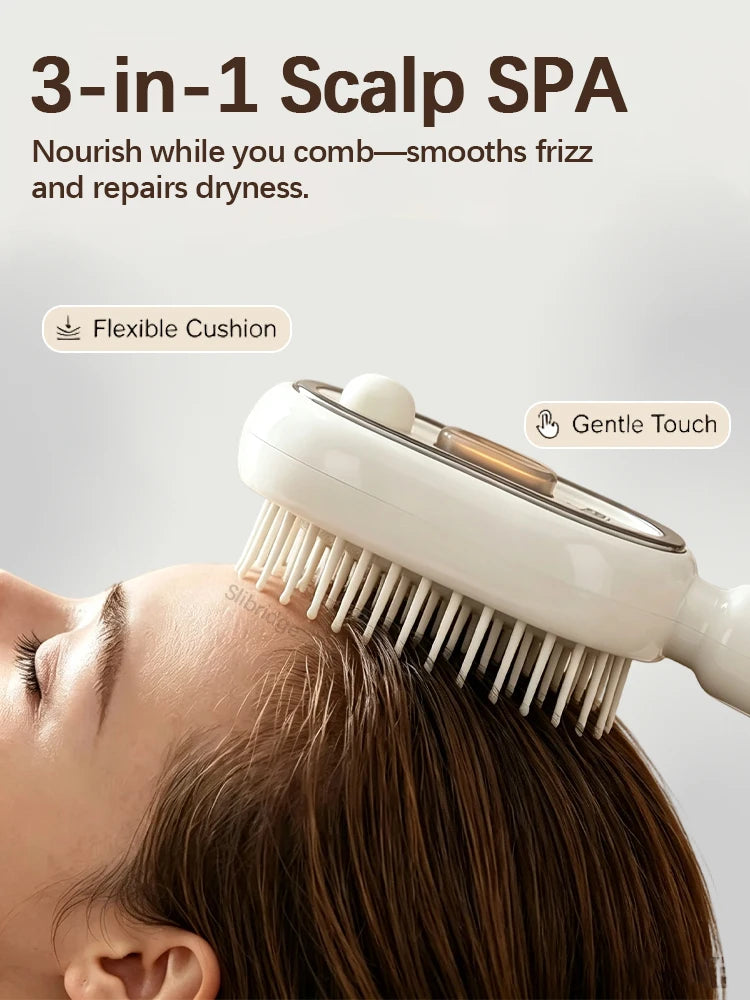 Anti Frizz Electric Spray Hair Brush Air Cushion Red Light Scalp Massager Hair Straightener Portable Hair Care Gifts For Women