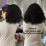 Afro kinky curly Brazilian Remy human hair drawstring ponytail clip-in extension, 26 inch
