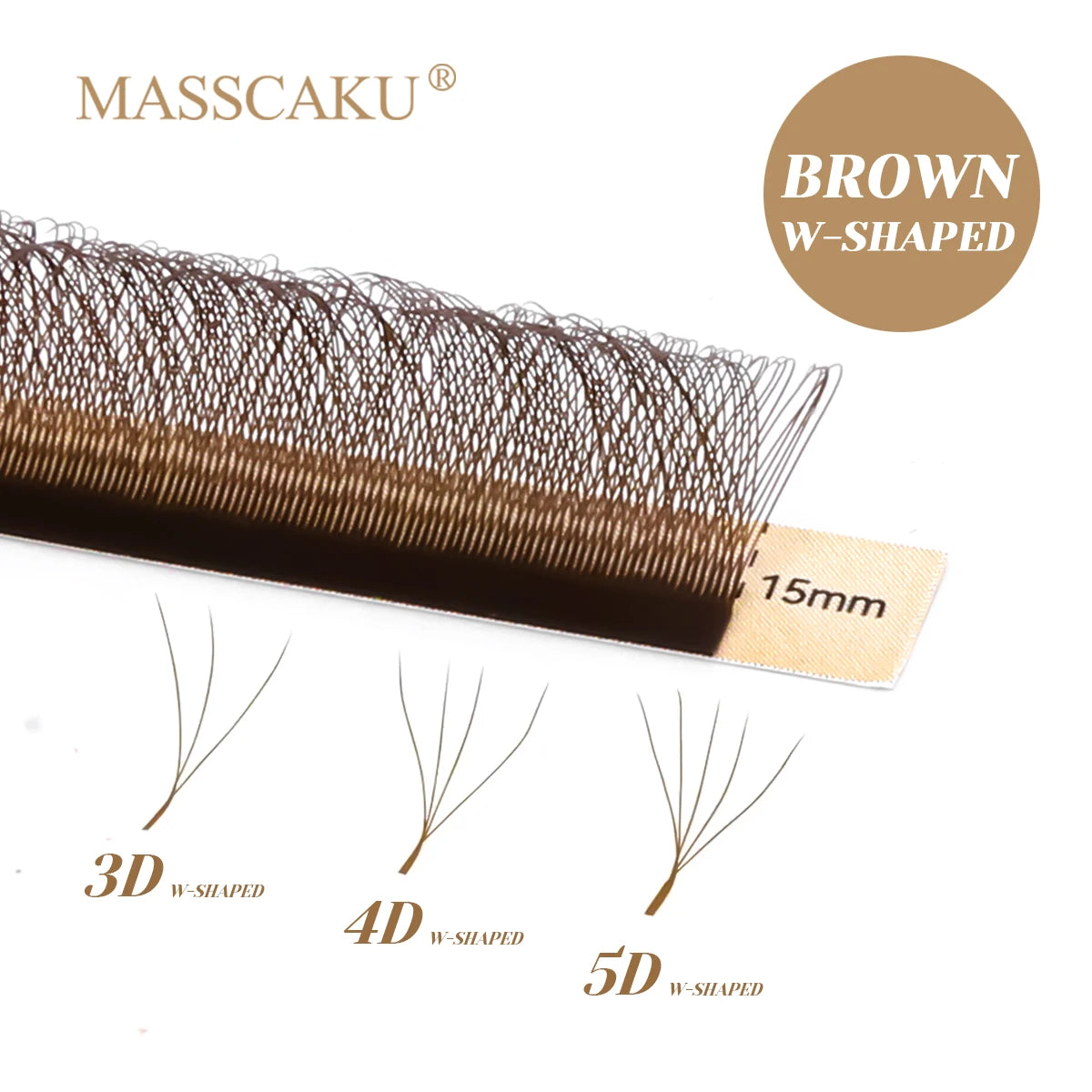 Premium 3D 4D 5D brown false eyelash extensions by HAIRSOFLY SHOP for dimensional eye makeup looks
