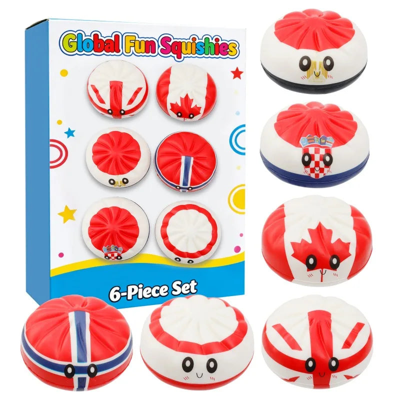 @@@@NEW Soccer Cup Event Souvenir  Styles Country Flag Squishy Toy Soft Squeeze Stress Relief Fidget Toy Football Fans Gifts
