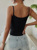 Women's cropped camisole top with suspenders, slim fit, spring and summer style, casual Y2K-inspired vest, versatile and trendy.