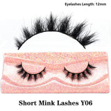 3D real mink false eyelashes by HSF Marketplace, fluffy wispy short clusters in a lash tray