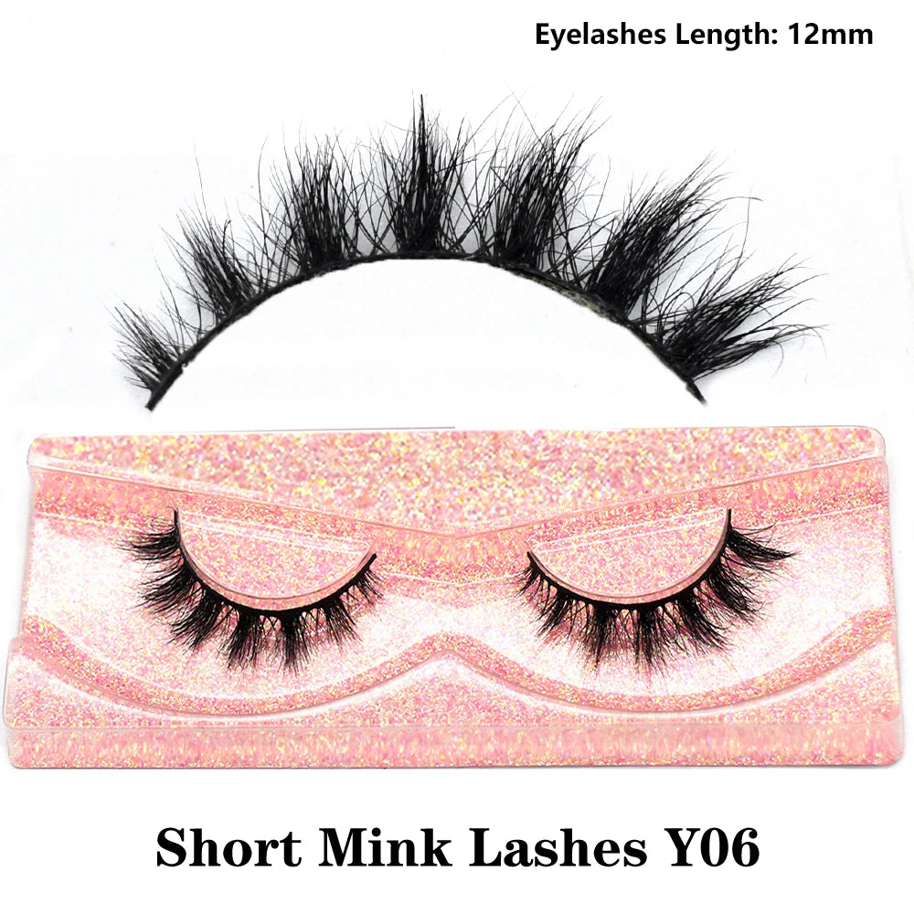 3D real mink false eyelashes by HSF Marketplace, fluffy wispy short clusters in a lash tray