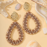 Colorful handmade water drop shape earrings for women, close-up jewelry display
