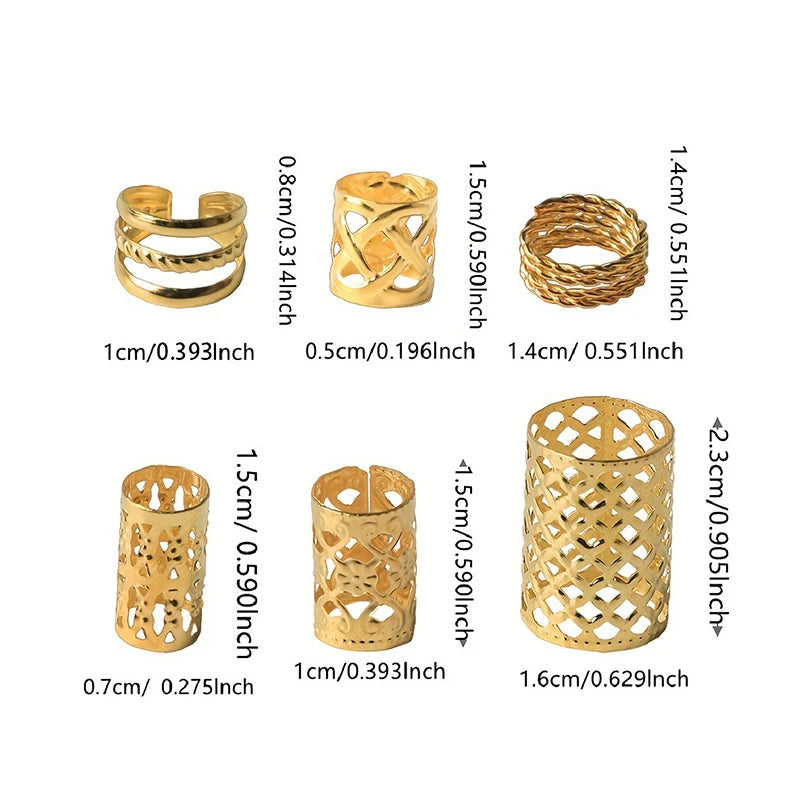 60/90pcs Alloy Hair Jewelry Hair Cuffs For Braids Metal Dreadlock Beads Hair Cuffs Rings Multi Style Braids Accessories