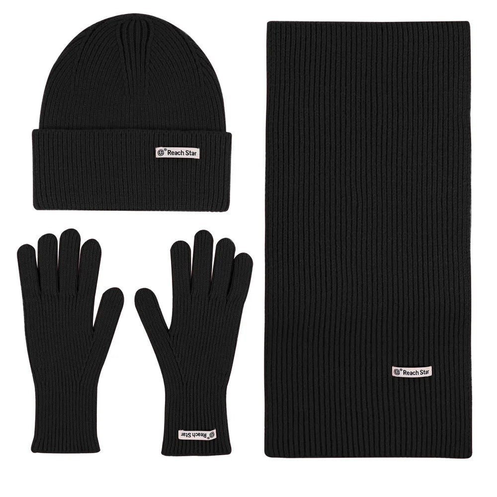 Winter knit set with scarf, hat, and gloves for men and women by HSF Marketplace