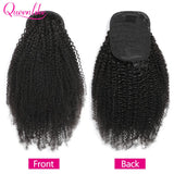 Afo kinky curly drawstring ponytail, 100% human hair extension for women, 10–30 inch clip-in style