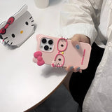 KT Cat silicone soft cover case for iPhone models in a cute cat design