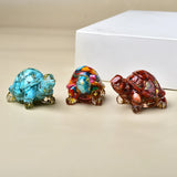 Natural Crystal Turtle, Composed of Crystal Fragments and Resin, Is an Ideal Gift for Home Decoration.