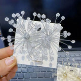 Sparkling snowflake stud earrings with crystal beaded flower design, bridal wedding jewelry for women