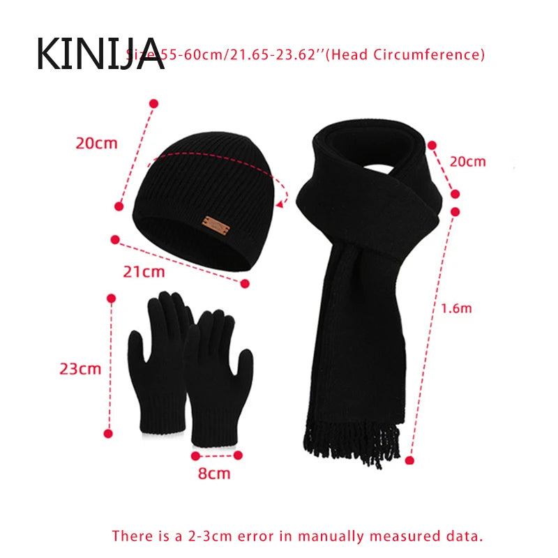 Women's warm woolen hat, scarf and gloves set by HSF Marketplace for winter wear