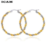 Stainless steel hoop earrings set for women by HSF Marketplace, nickel-free design